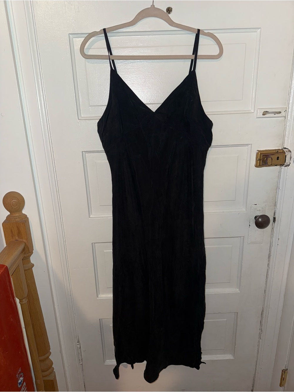 Alex Mill Black Midi Slip Dress with Thin Straps